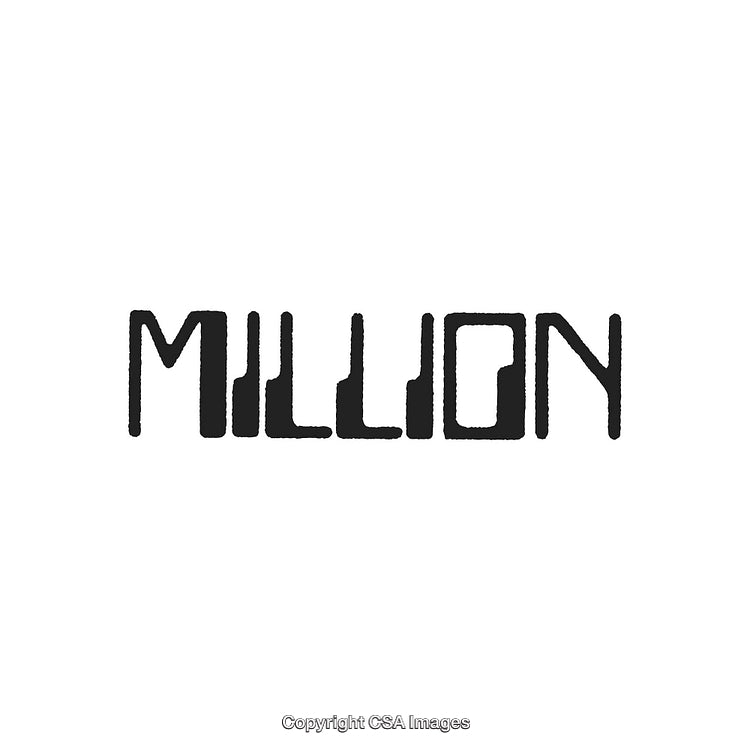 Abstract Representation of the Word 'Million' in Simple Black Font