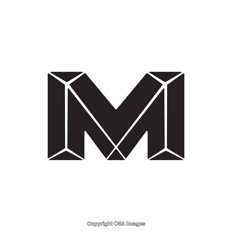 Geometric Letter M Logo on a Minimal White Background