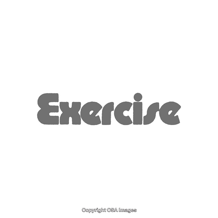 Grayscale Illustration Featuring The Word 'Exercise' in Bold Letters