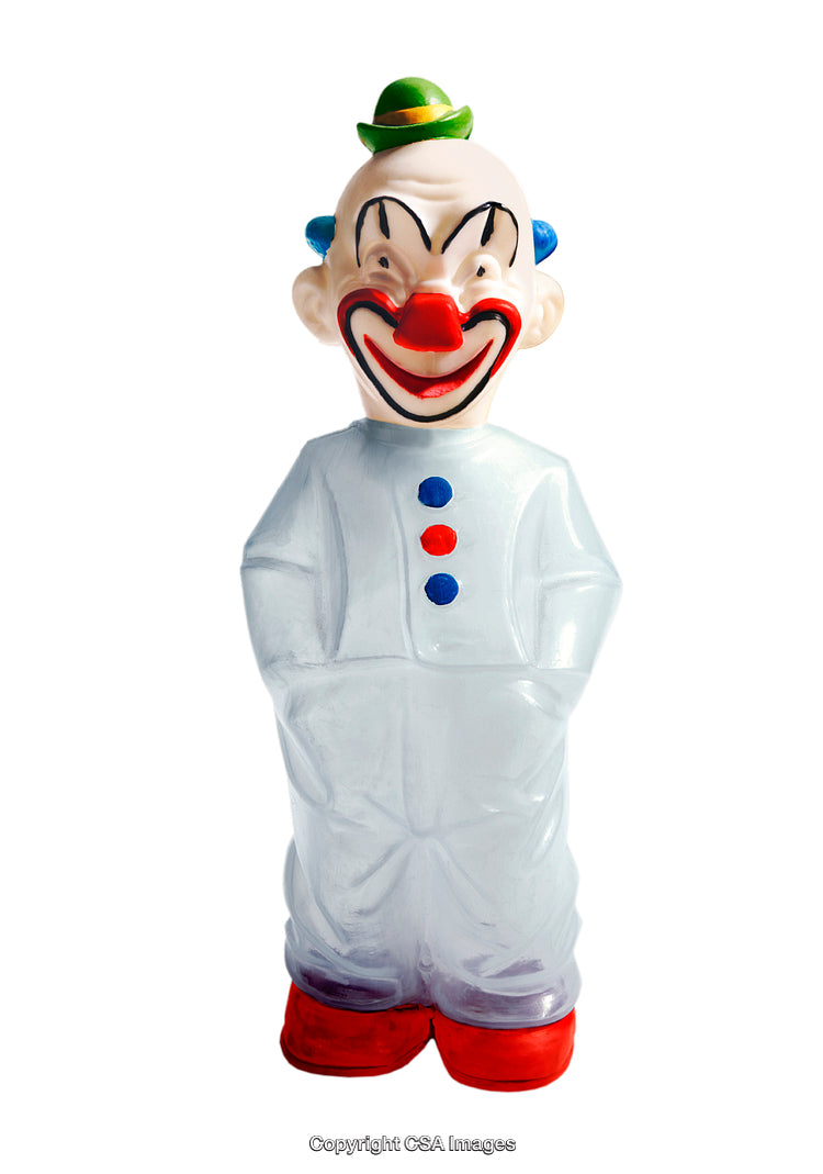 Colorful Plastic Clown Figure with Cheerful Facial Expression