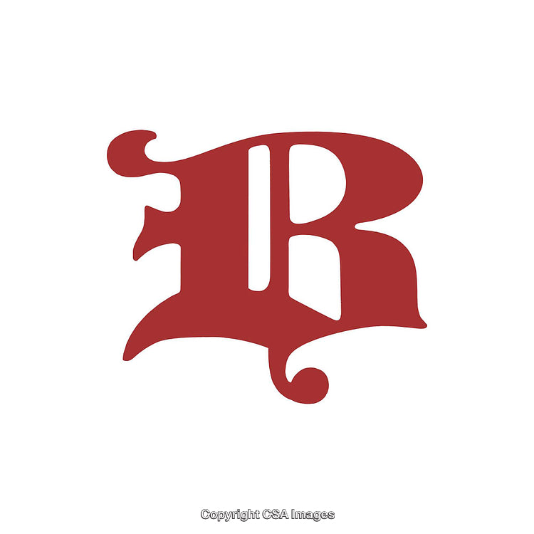 Red Gothic-Style Letter 'B' On a White Background
