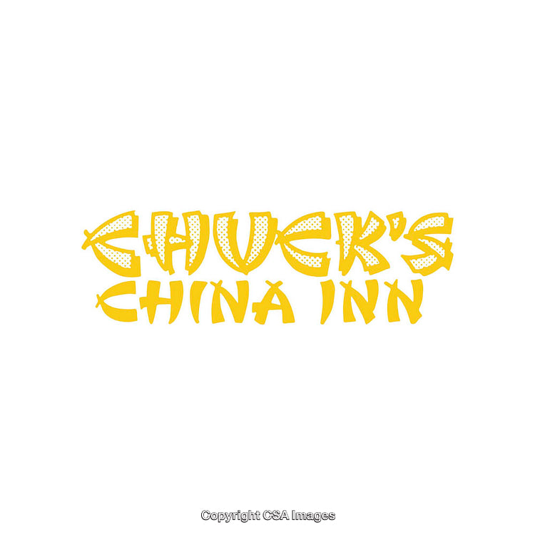 Bright Yellow Logo Design for Chuck's China Inn Restaurant