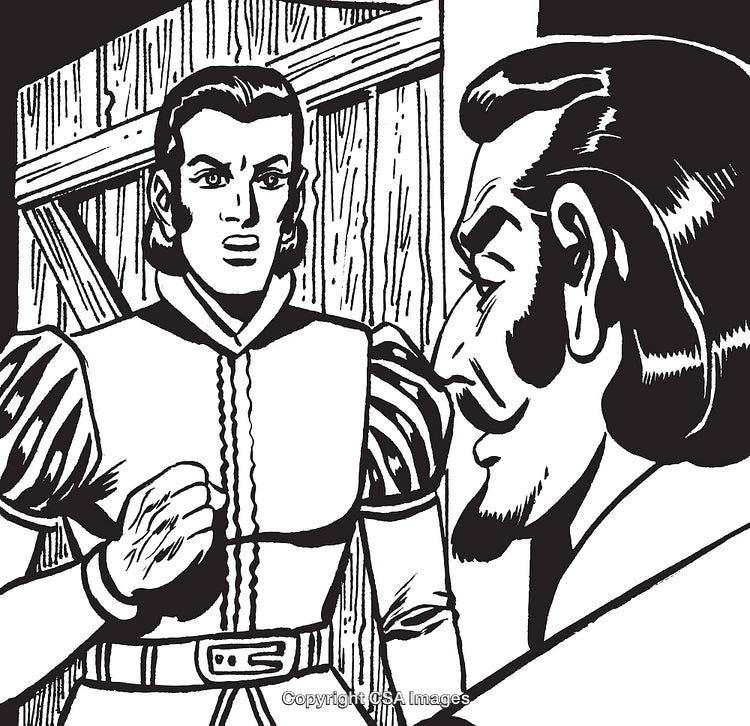 Dramatic Comic Style Scene Featuring Two Individuals in Argument