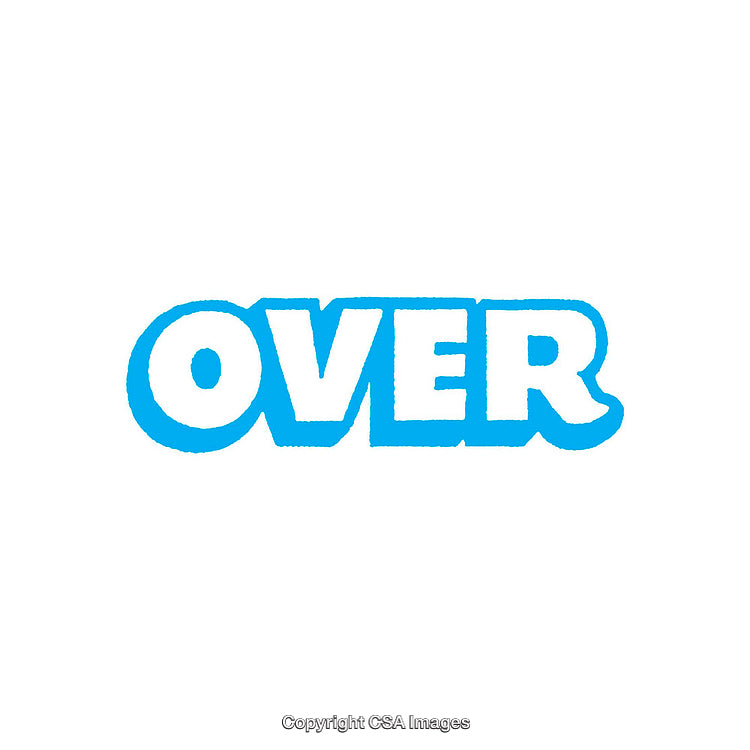 Bold Blue Over Typography on White Background for Creative Graphics