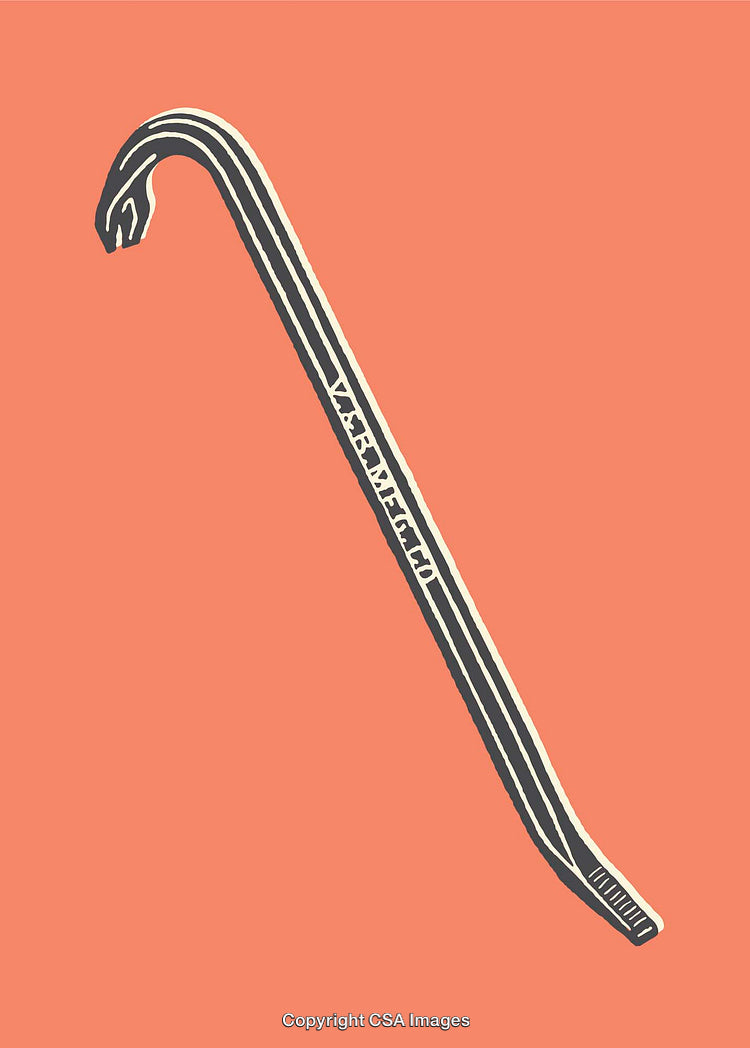 Illustration of a Crowbar Tool on a Peach Background