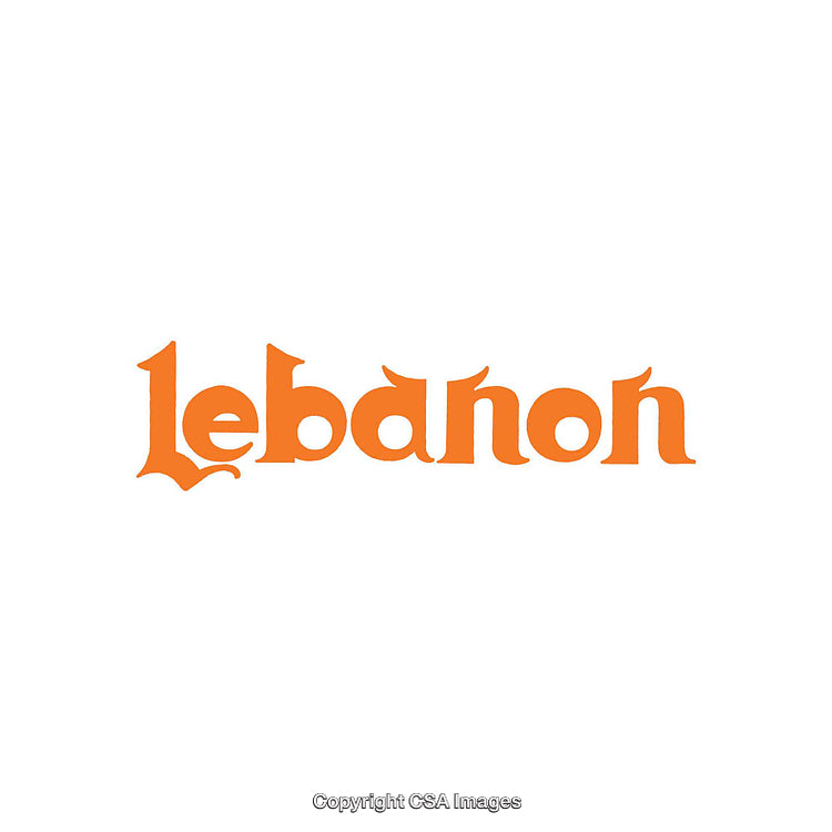 Lebanon Themed Typography Design in Bold Orange Letters