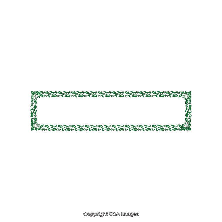 Rectangular Green Floral Border on White Background for Design Projects