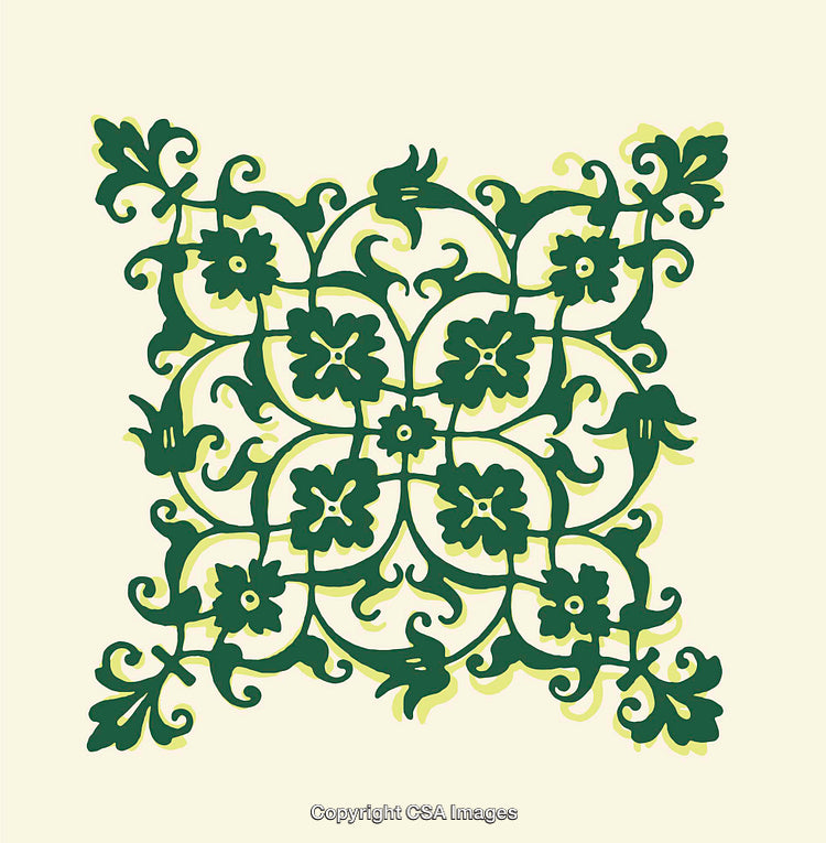 Intricate Floral Pattern in Vintage Style With Ornamental Details