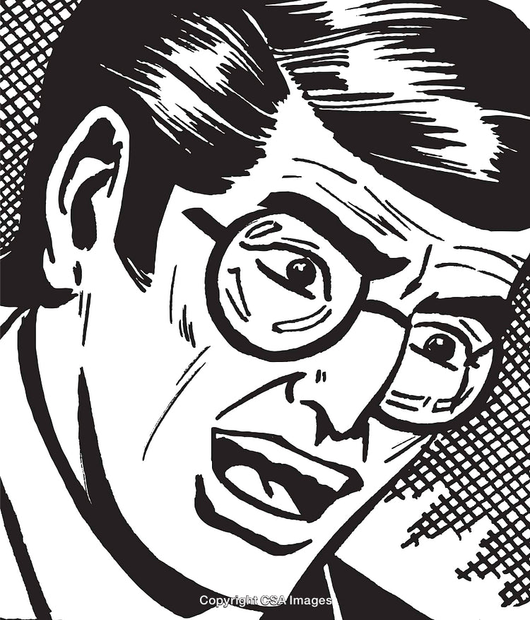 Close-Up Pop Art Style Illustration of a Shocked Facial Expression