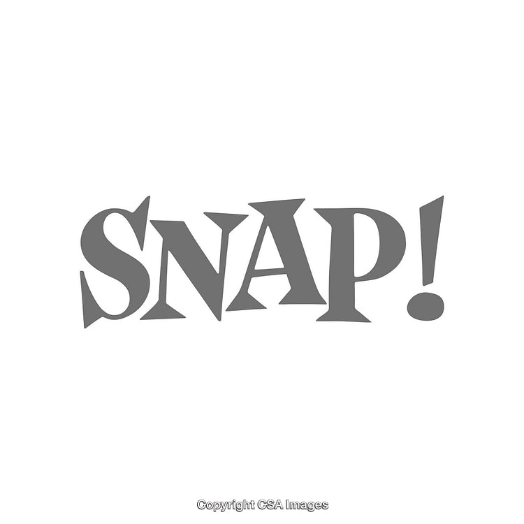 Bold Typography Art Featuring the Word SNAP in Black and White Style