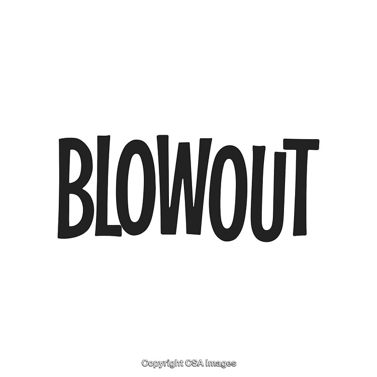 Bold Blowout Text Design in Black on White Background