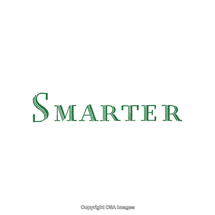 Green Text Displaying the Word Smarter on White Background