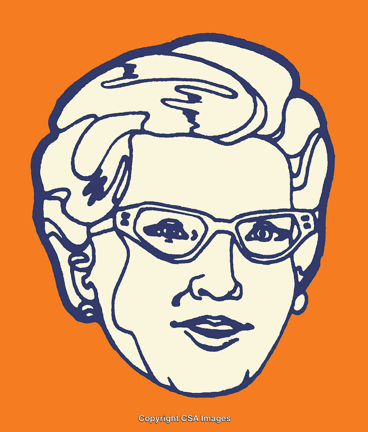 Abstract Illustration of a Woman in Bold Colors and Line Art Style