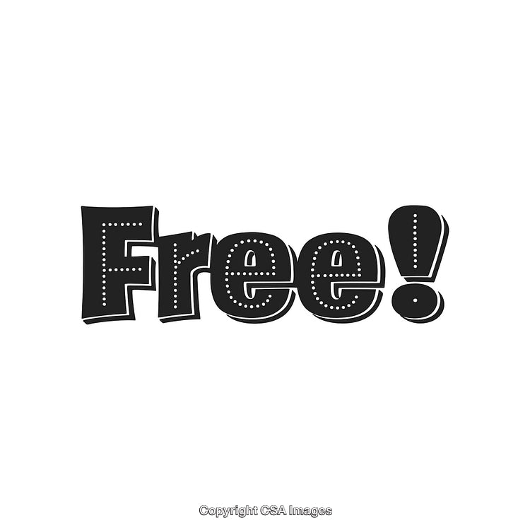 Bold Black Text Depicting the Word Free with a Stylish Design