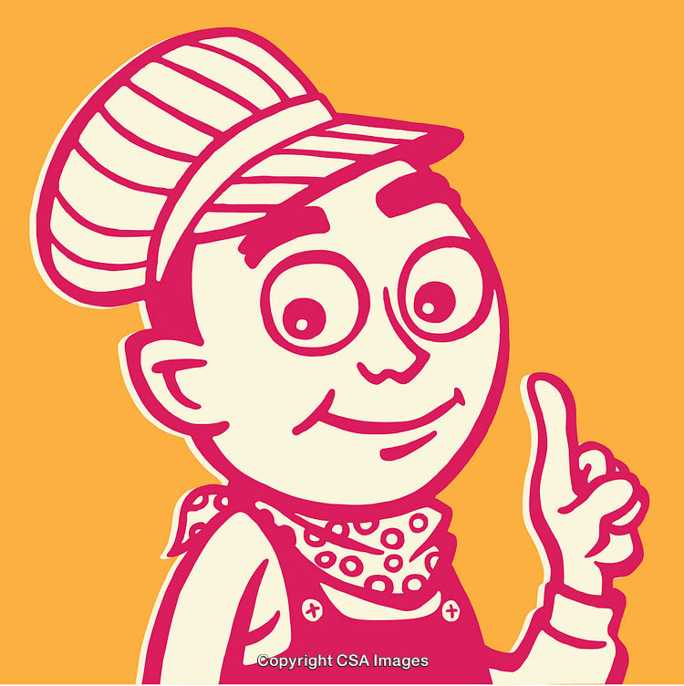 Cheerful Cartoon Character in Colorful Line Art Illustration