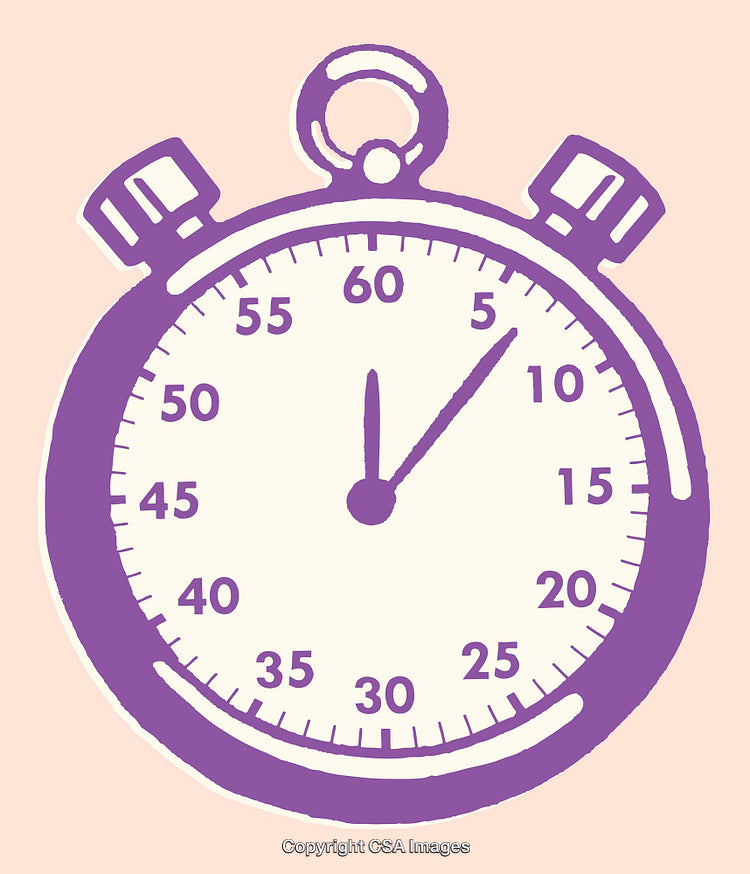 Purple Stopwatch Line Art Illustration on Soft Background