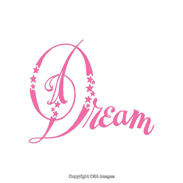 Pink Dream Typography With Decorative Stars in Elegant Calligraphic Style