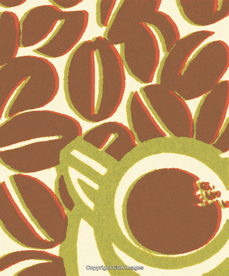 Artistic Representation of Coffee Cup Surrounded by Coffee Beans