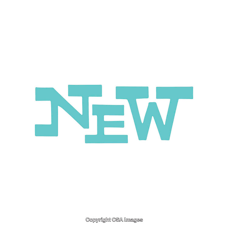 Turquoise Word Art Featuring the Term 'New' in a Simple Typography