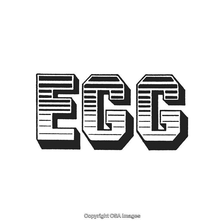 Bold 3D Typography Logo Featuring the Word 'EGG' in Stylized Font