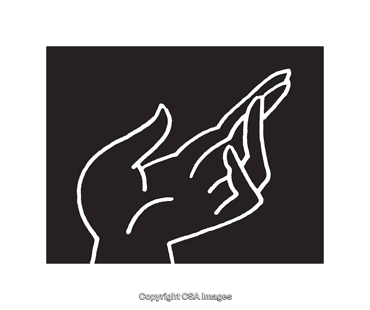Elegant Line Art Illustration of a Hand in Gentle Gesture