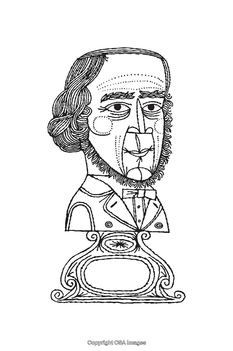 Intricate Black And White Line Art Portrait Illustration with Artistic Design