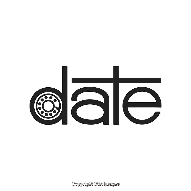 Creative Typographic Logo Featuring the Word 'Date' with Circular Element