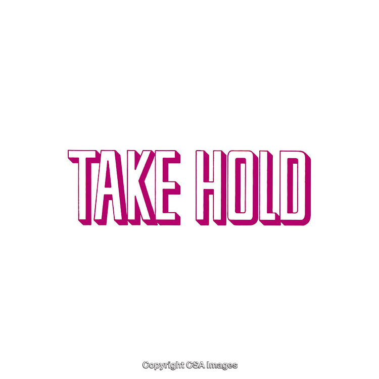 Bold Motivational Typography Design with the Words Take Hold in Pink