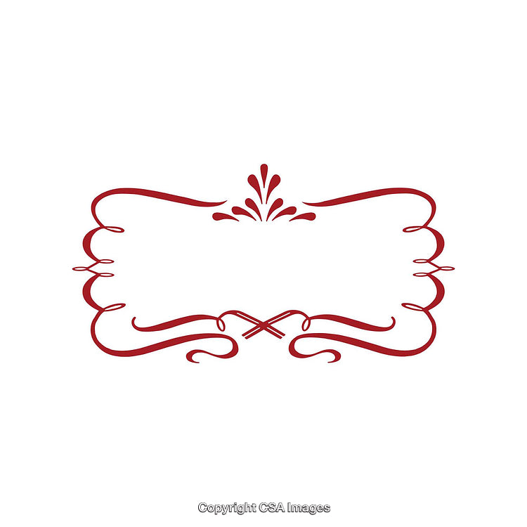 Elegant Decorative Red Frame with Flourish Ornamental Design Element