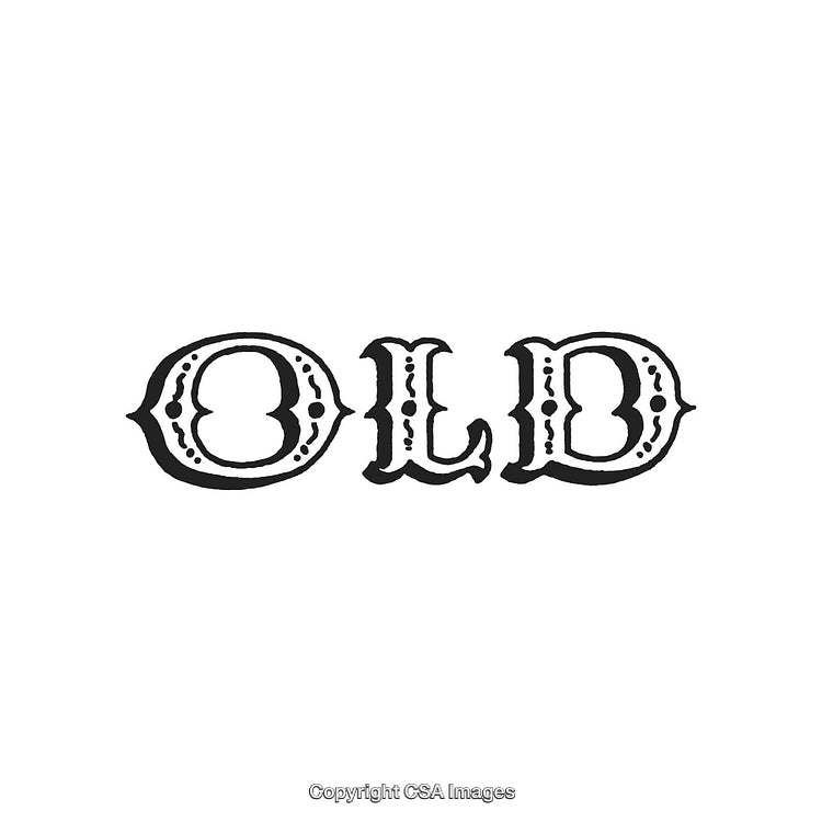 Retro Vintage Typography Featuring the Word 'Old' in Decorative Style