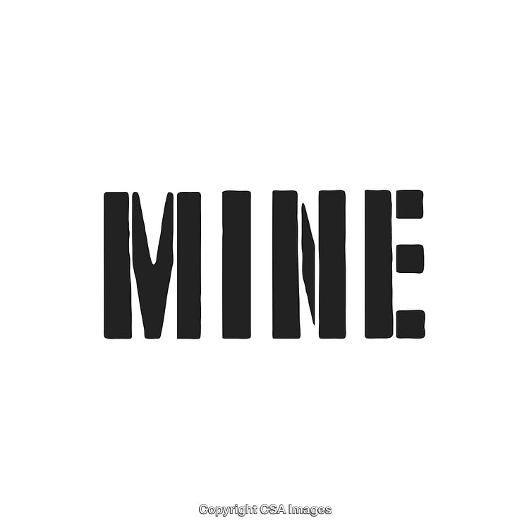 Simplistic Bold Text Design With the Word 'Mine' in Black on White