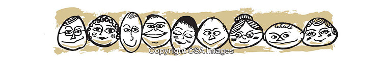Illustrated Faces with Unique Expressions on Textured Background