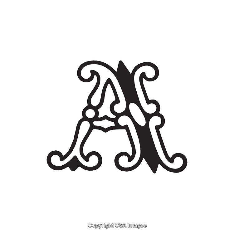 Intricate Black And White Decorative Letter 'A' Design Illustration
