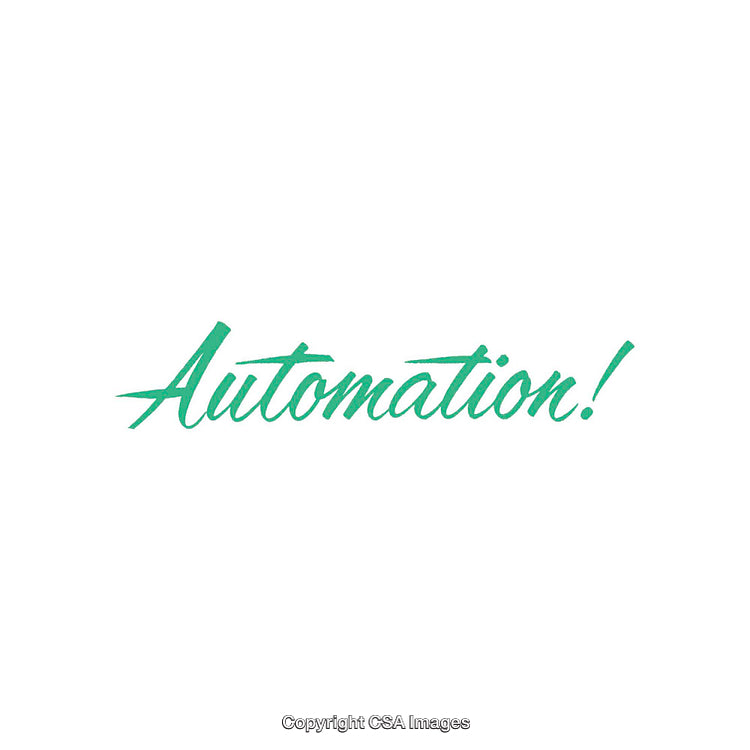 Automation Word in Bold Cursive Font on White Background