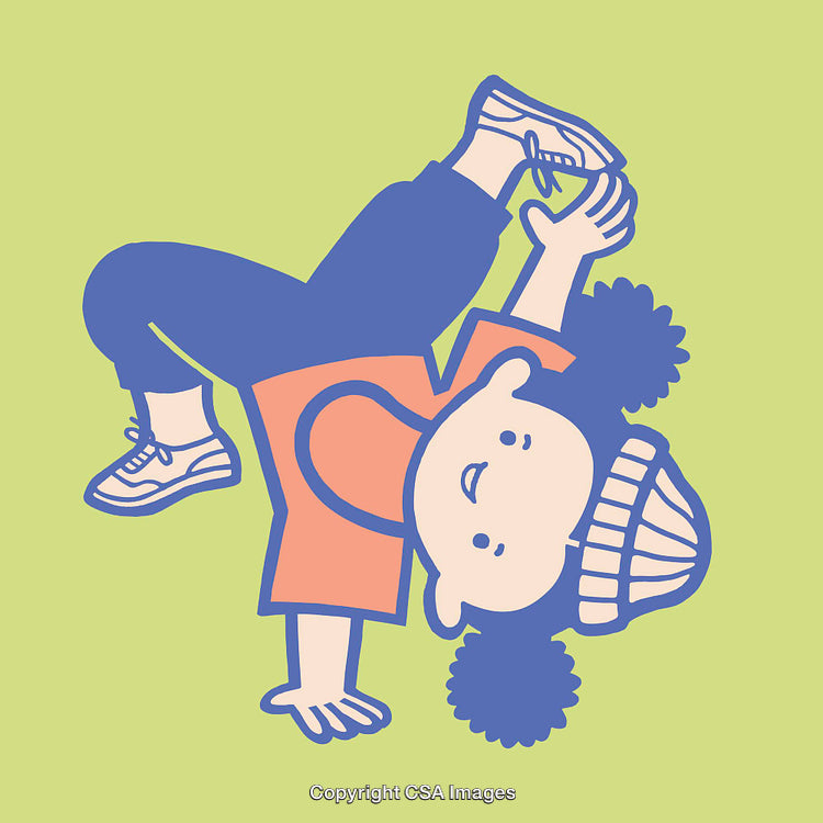 Colorful Illustration of a Child Performing a Breakdance Move