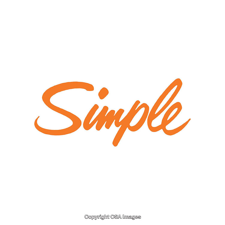 Minimal Orange Text Design Featuring the Word Simple Displayed on White Background