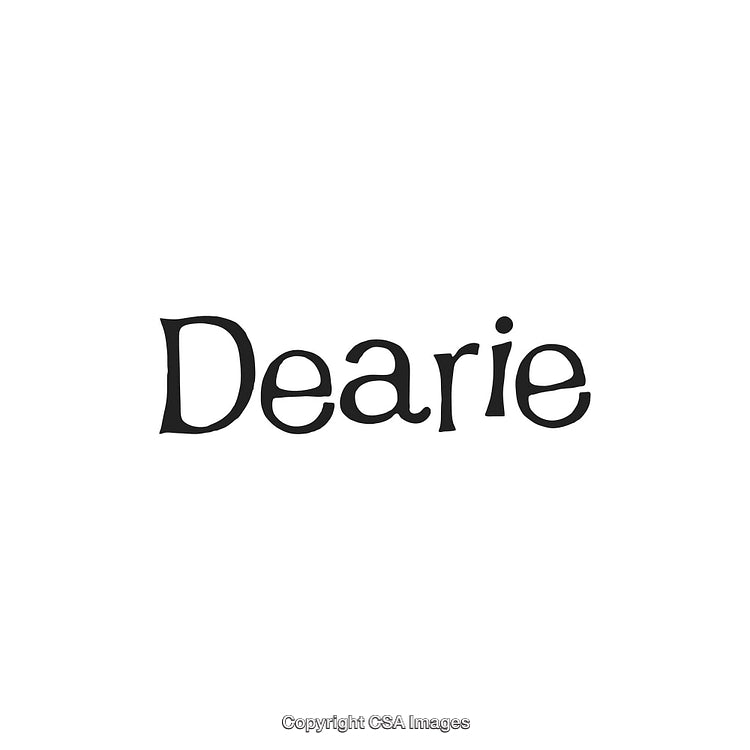 Stylish Artistic Typography Featuring the Word 'Dearie' in Black on White Background