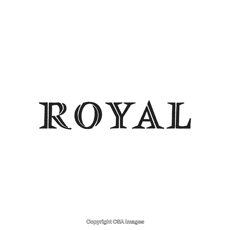 Elegant Typography Displaying the Word 'Royal' in Artistic Style on White