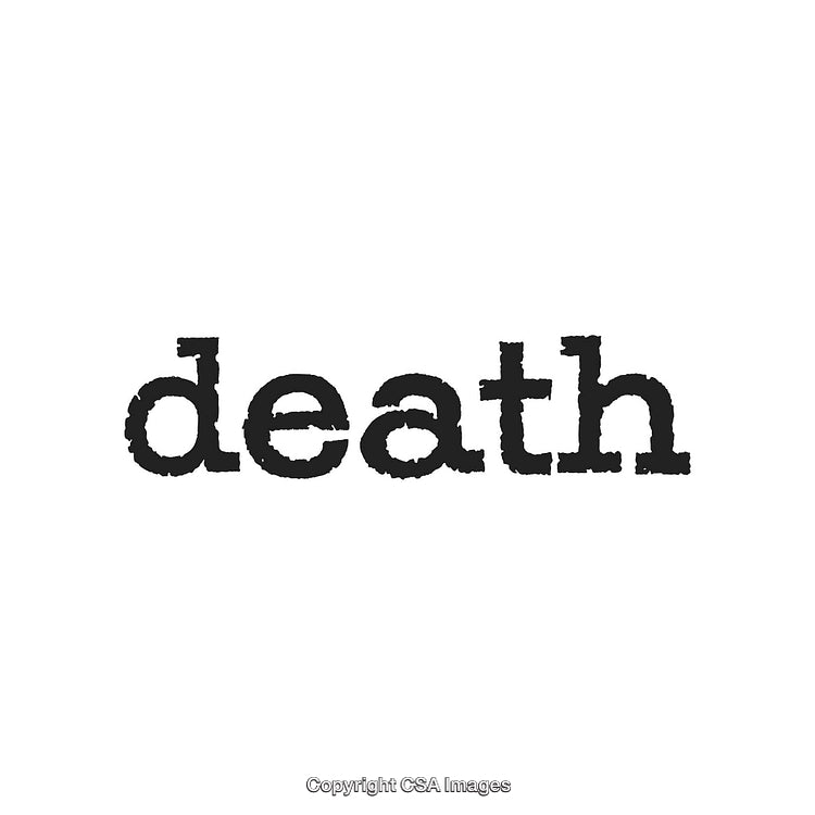 Typography of the Word 'Death' in Bold Monochrome Style