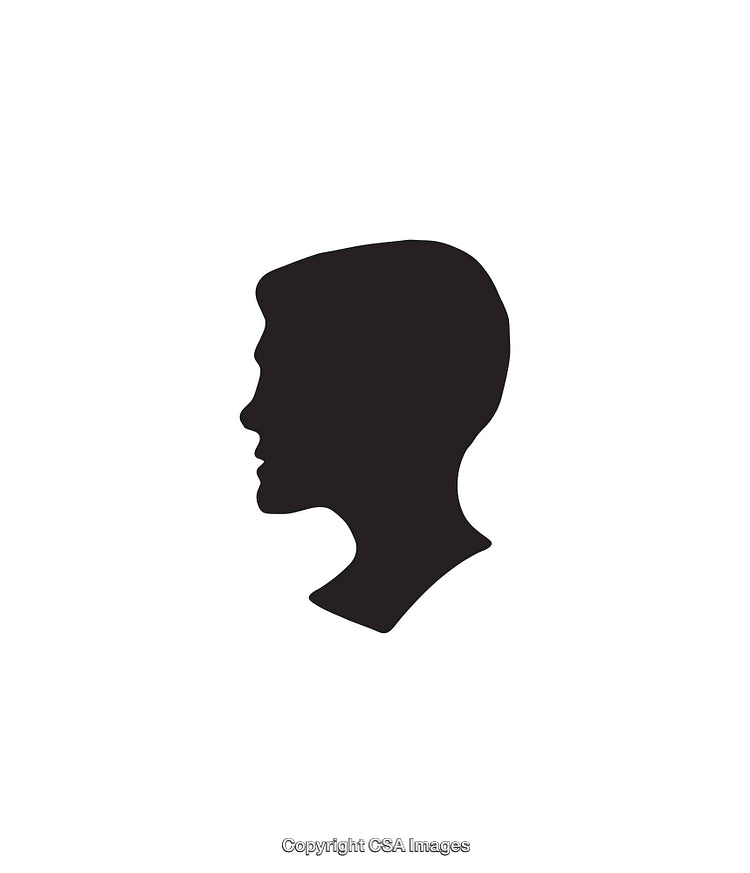Silhouette of A Male Profile on A White Background