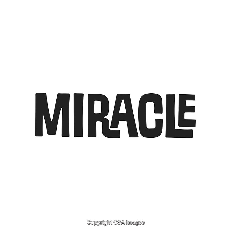 Creative Typography Displaying the Word Miracle with Bold Styling in Black