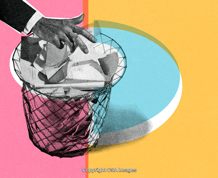 Abstract Art Collage of Waste Management Concept in Bright Colors