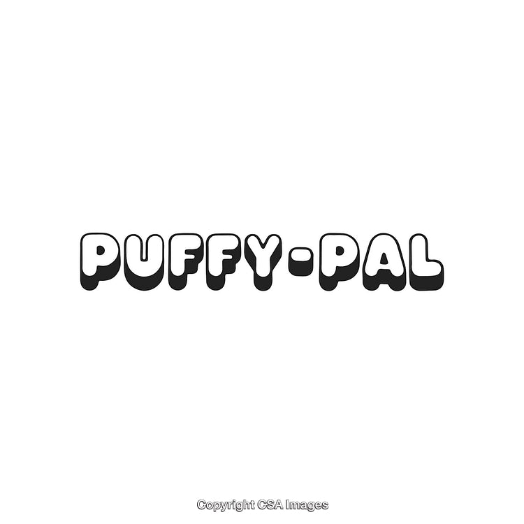 Puffy Text Logo Design Featuring Bold Black And White Lettering