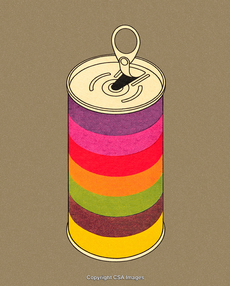 Colorful Abstract Illustration of a Tin Can on a Neutral Background