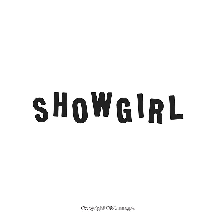 Showgirl Typography Illustration Featuring Stylish Black Font on White Background