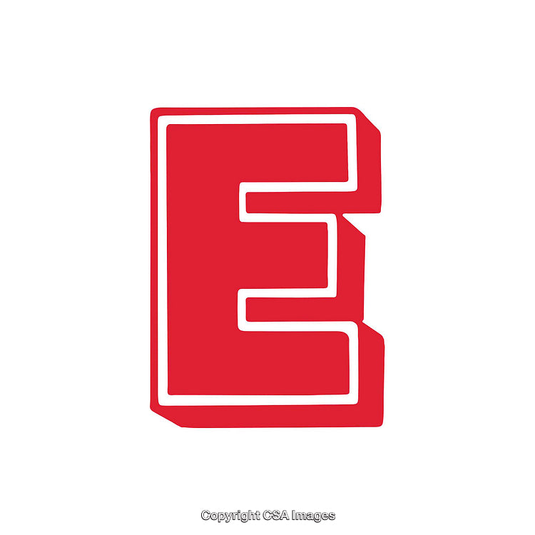 Red Stylized Letter E on a Clean White Background