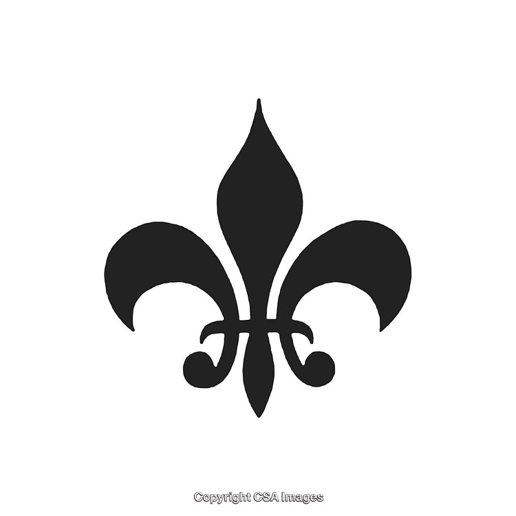 Decorative Black and White Fleur-de-Lis Symbol in Elegant Style