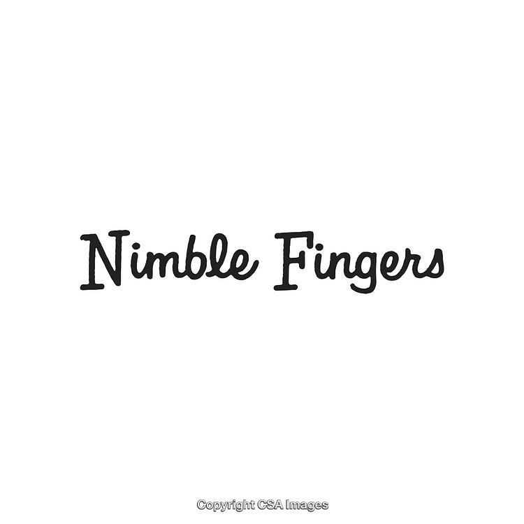 Creative Typography Design Depicting "Nimble Fingers" in Playful Font Style