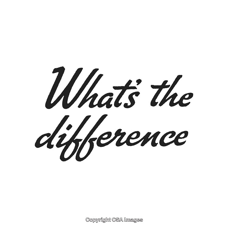 Calligraphic Text Asking 'What's the Difference' on a White Background