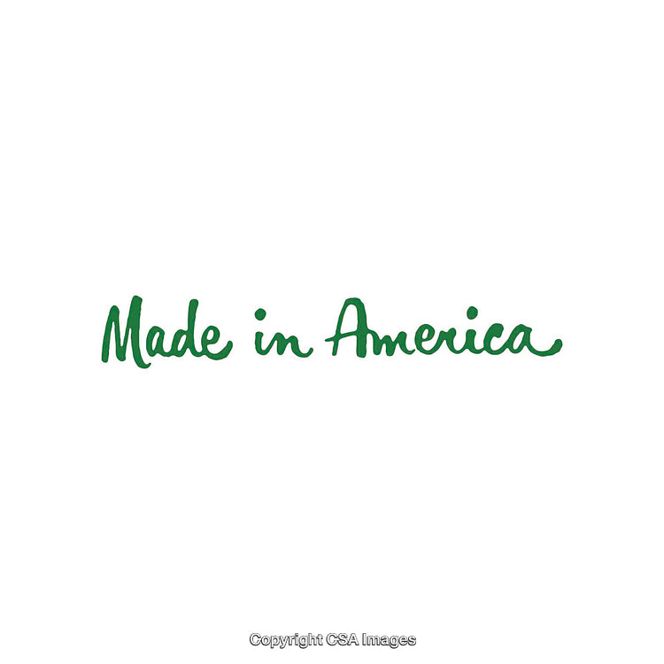 Minimal Handwritten "Made in America" Text in Green on White Background